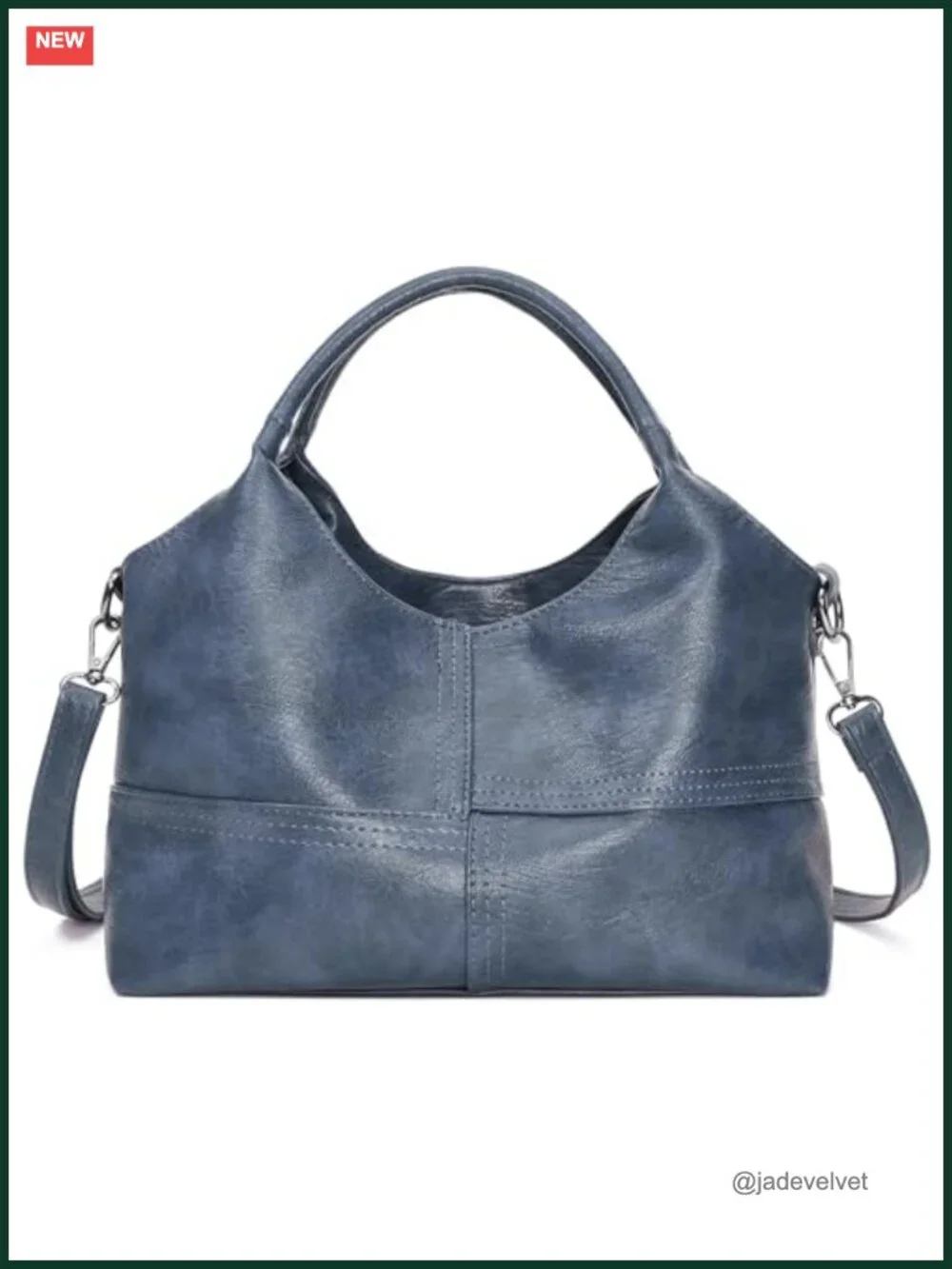 Women's Soft Vegan Leather Hobo Crossbody Tote with Top Handle